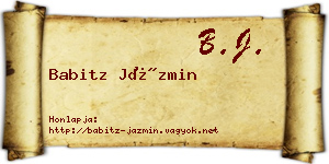 Babitz Jázmin névjegykártya